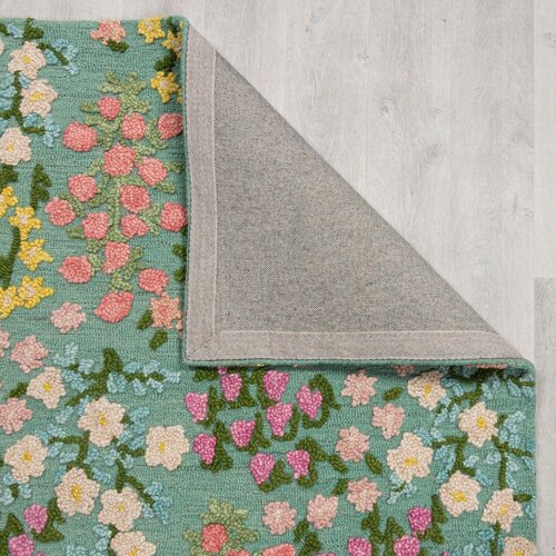 Flair Rugs Mentolno zelena ročno tkana volnena preproga 200x290 cm Emilia Floral &amp;ndash; Slike