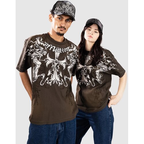 Affliction Jump T-shirt dark brown Cene