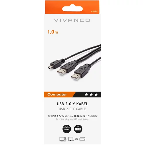 Vivanco USB Y-Verbindungskabel