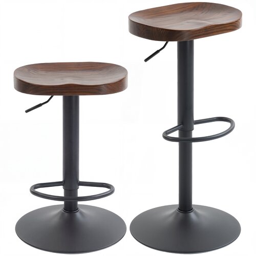 HOMCOM barski stol brestov les, kovina 41,5D x 41,5&Scaron; x 61 82V cm Temno rjav, (5000242612) Cene