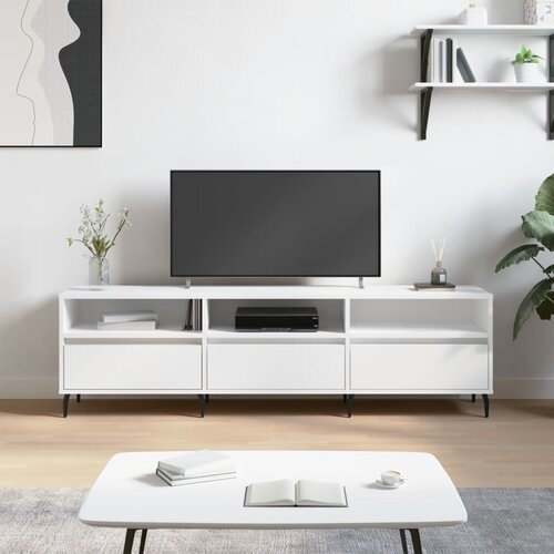 VidaXL TV omarica bela 150x30x44,5 cm inženirski les Slike