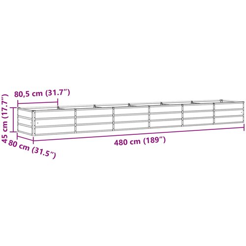  Sadilica Antracit 480 x 80 x 45 cm Čelik Slike