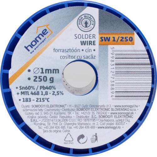 Sma Spajkalna žica, &amp;Oslash; 1.0 mm, 250g - SW 1/250 Slike