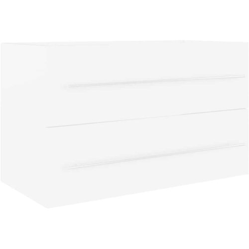  Ormarić s ugrađenim umivaonikom bijeli od iverice Bijela 80 x 38.5 x 48 cm Slike