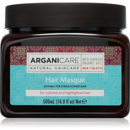 Arganicare Argan Oil & Shea Butter Hair Masque globinsko vlažilna maska za barvane lase 500 ml