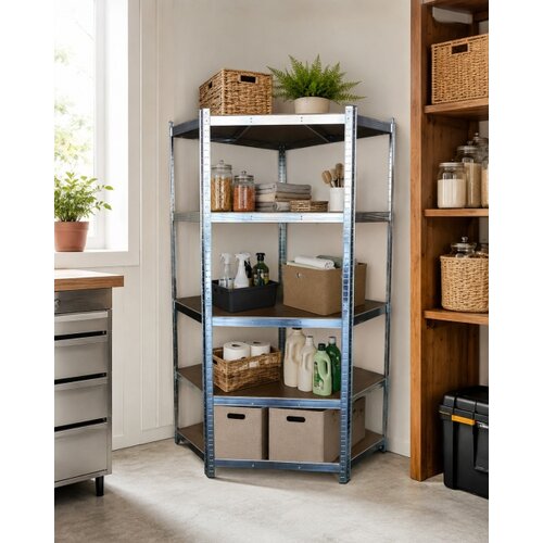 Office Elegante Ugaona Metalna Polica 180x90x40 cm 5 Nivoa Nosivost 875 kg ( OE-MS-1809040C ) Slike