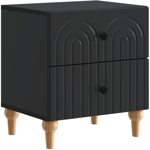 vidaXL Noćni ormar s ladicama Crna 43 x 34 5 x 48 cm Konstruirano drvo - Crna 1 Cene