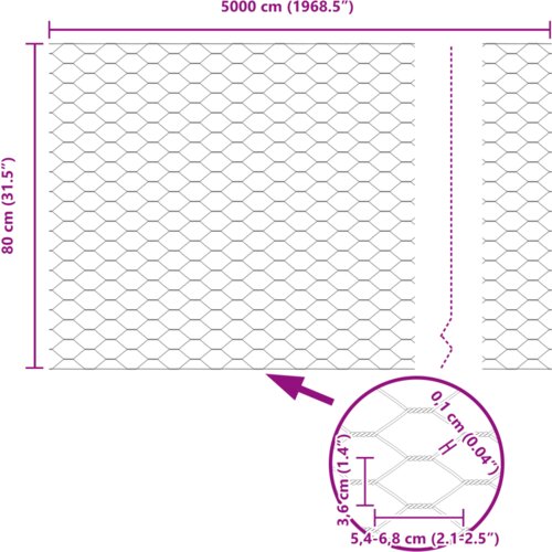 vidaXL Heksagonalna ograja Zelena 0.8x50 m Jeklo, Ograjni stebri 13 kos Zelena Ø32 mm 120 cm Galvanizirano jeklo Cene