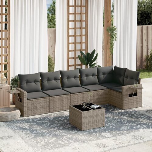 vidaXL 7-dijelni set vrtnih sofa sivi od poliratana Cijene
