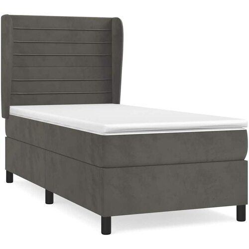 Box spring krevet s madracem tamnosivi 100x200 cm bar&amp;scaron;unasti Slike