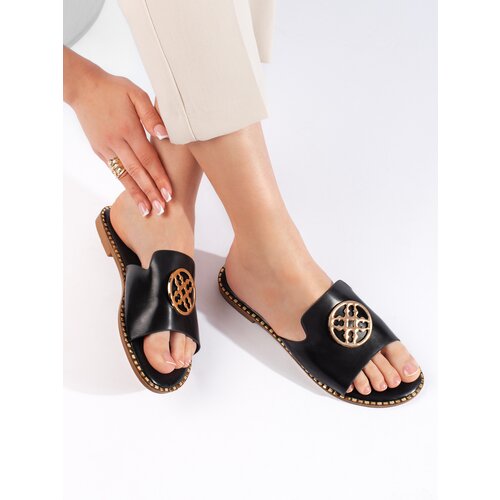 Shelvt Women's black flat flip flops Cijene