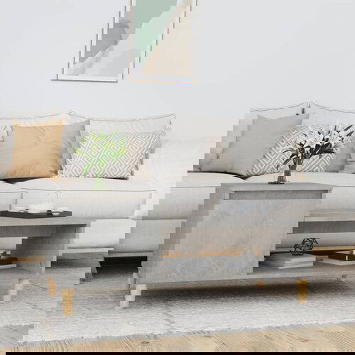The Living Store Klubska mizica betonsko siva 100x50x45 cm konstruiran les - Klubska Mizica, (21575272) Slike