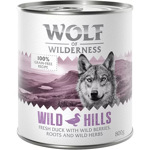 Wolf of Wilderness Ekonomično pakiranje: 24 x 800 g - Wild Hills - patka