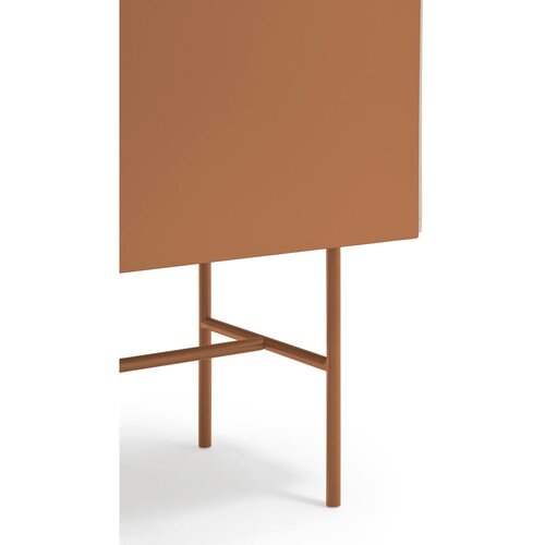 Teulat Opečnato oranžna/bež nizka komoda z drsnimi vrati 180x91 cm Nube &amp;ndash; Slike