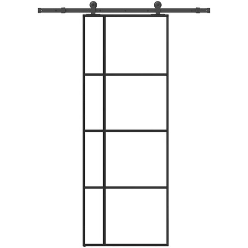 vidaXL Klizna vrata s priborom 76 x 205 cm od ESG stakla i aluminija Cijene