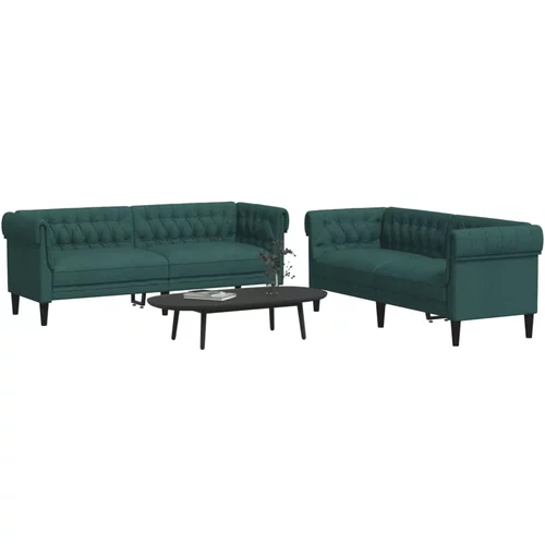  2-dijelni set sofa tamnozeleni od tkanine