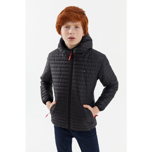 River Club Boy&amp;#039;s Water and Windproof Lined Black Hooded Coat Slike
