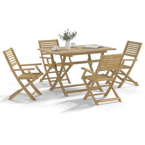  The Living Store Vrtna jedilna garnitura 5-delna trden akacijev les - Vrtna Jedilna Garnitura, (21457430) Cene