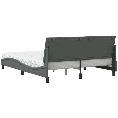  Krevet s madrac svjetlosivi 160x200cm tkanina Slike