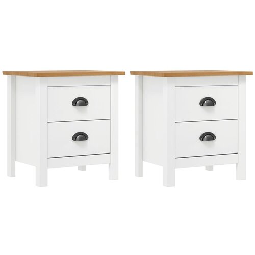 vidaXL Noćni ormarić Hill Range 2 kom bijeli 46x35x49,5 cm od borovine Cijene