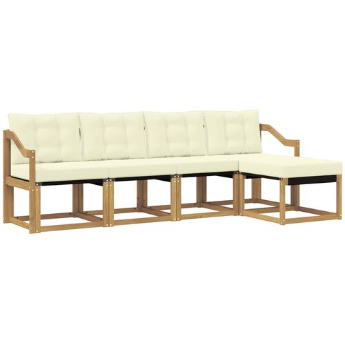 vidaXL Zunanja garnitura za sedenje z blazino 5 pcs Bela in krem, (5000282514) Cene