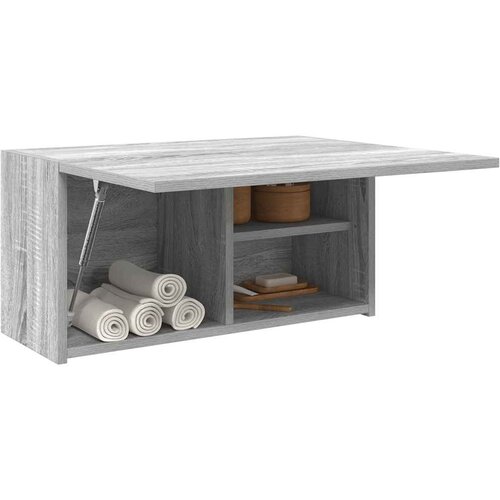  Kupaonski zidni ormarić sivi Sonoma 60x25x30 cm izrađeno drvo Slike