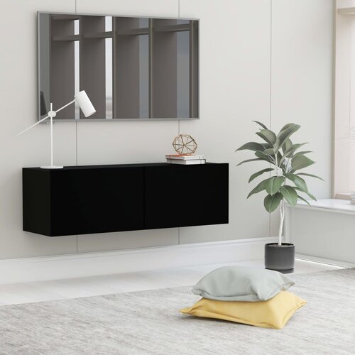 The Living Store TV omarica črna 100x30x30 cm inženirski les - TV Omarica, (21375662) Slike