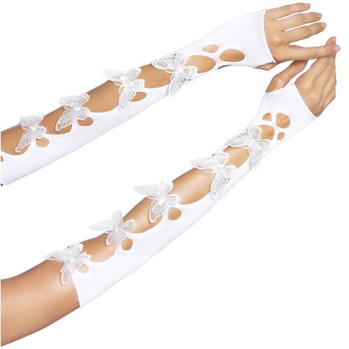 Leg Avenue Butterfly Arm Warmers 2674 White Cene