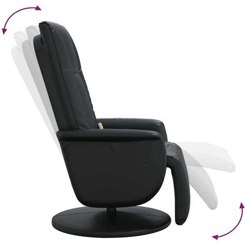 VidaXL Masažni naslonjač od umjetne kože s osloncem za noge crni Slike