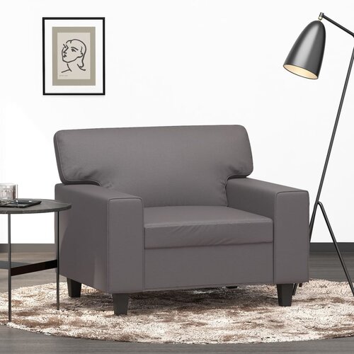  The Living Store Fotelj siv 60 cm umetno usnje - Enosed, (21450857) Slike