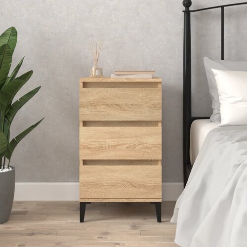 VidaXL Nočna omarica sonoma hrast 40x35x70 cm inženirski les Slike