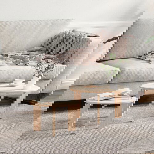 vidaXL Set kavno mizico 2 pcs Naravna 47.5 x 47.5 x 27 cm Cene