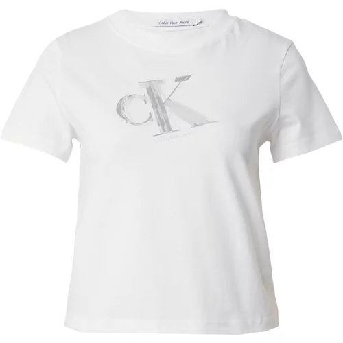 Calvin Klein Jeans Majica siva / bela