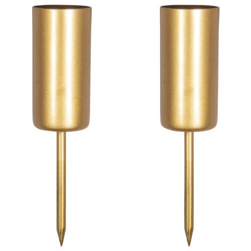 RAYHER Svečnik za visoke sveče 2,3cm, vi&amp;scaron;ina 5 cm, zlat, set 2, (22005915) Slike