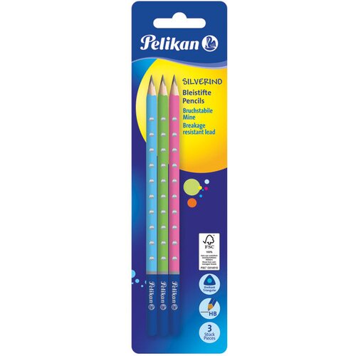  SVINČNIK GRAFITNI HB SILVERINO PK3 PELIKAN 811149 SORTIRAN BLISTER Slike