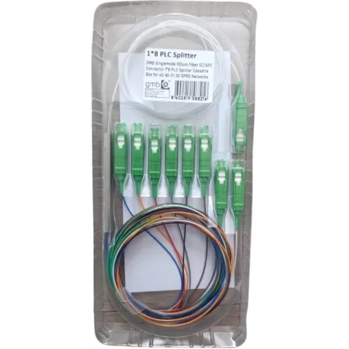  OPTIC-8 plc splitter gmb singlemode 900um fiber sc/apc conn. 1/8 plc splitter cassette box for 4G wi Slike