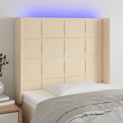  LED uzglavlje krem 83 x 16 x 118/128 cm od tkanine Cijene