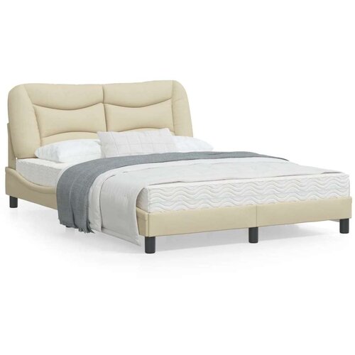  Okvir za krevet s uzglavljem krem 120x200 cm od tkanine Slike