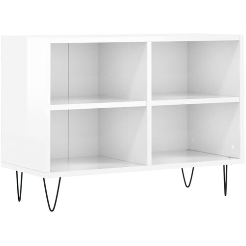 Maison Chic TV omarica - TV stojalo - Televizijska omarica visok sijaj bela 69,5x30x50 cm inženirski les, (21698903) Slike