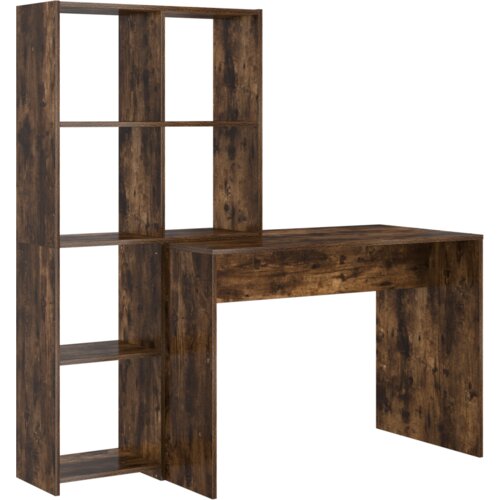 VidaXL Stol Dimljeni hrast 138.5 x 55 x 143 cm Konstruirano drvo Slike