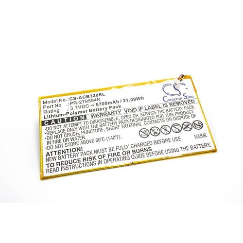 VHBW Baterija za Acer Iconia One 10 / B3-A20, 5-pinski priključek, 5700 mAh Slike
