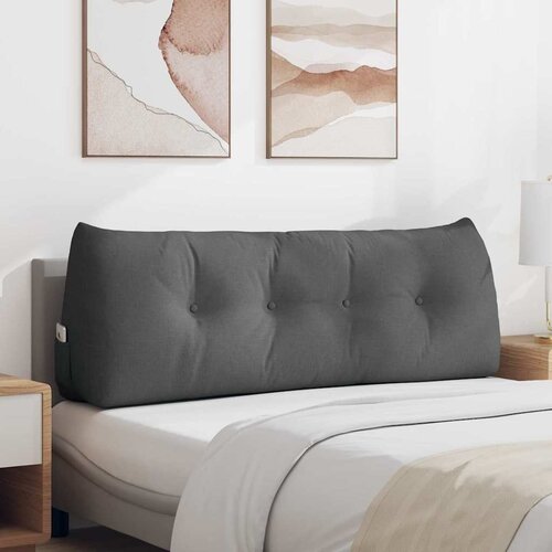 vidaXL Poglavni vzglavnik Temno siva 140 x 24 x 50 cm blago Cene
