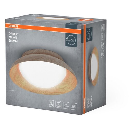 Osram plafonsko svetlo orbis milan 2xE27/10W/230V, prečnik 30,5 cm, dekor drveta Slike