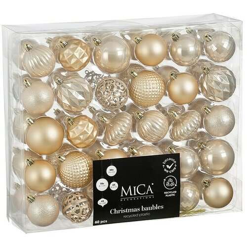 Mica Decorations Božićne kuglice (Krem, Plastika, Promjer: 6 cm - 7 cm, 60 Kom.) Cijene