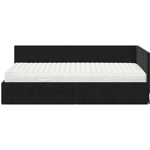  Kutni krevetni okvir s madracem 2 kom. Crna 90 x 190 cm Bar&amp;scaron;un Slike