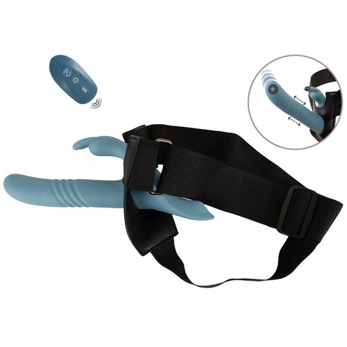 You2Toys Strap-On Set Harness RC Thrusting Rabbit Vibrator Blue Slike