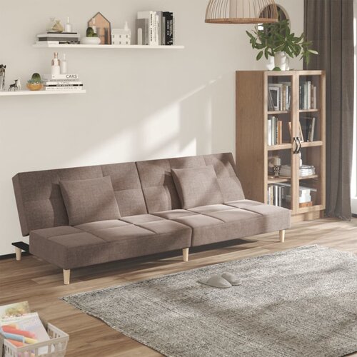  The Living Store Kavč dvosed z ležiščem in dvema blazinama taupe blago - Raztegljiv Kavč, (21447893) Cene