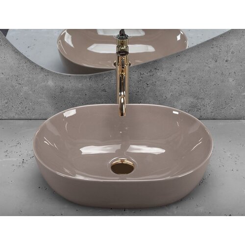 Rea Lisa Beige Shiny umivalnik za pult Cene