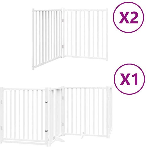 vidaXL Vrata za pse s vrata&scaron;cima 8 panela sklopiva 640 cm drvo topole Cijene