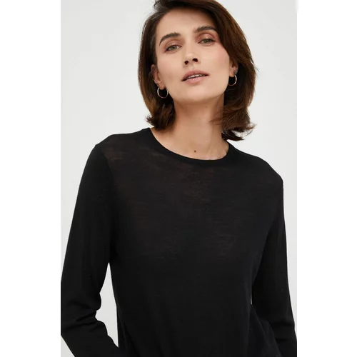 Calvin Klein Volnen pulover ženski, črna barva,